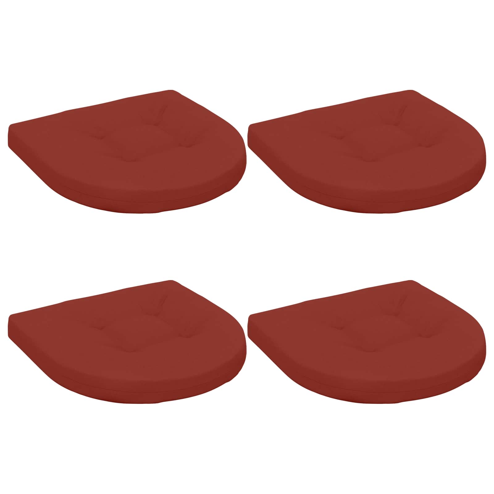 Cuscini per Sedia in 4 Pezzi 4 pz 100% Poliestere Rosso