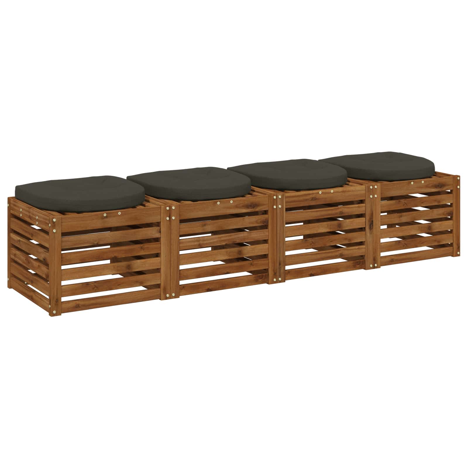 Cuscini per Sedia in 4 Pezzi 4 pz 100% Poliestere Antracite
