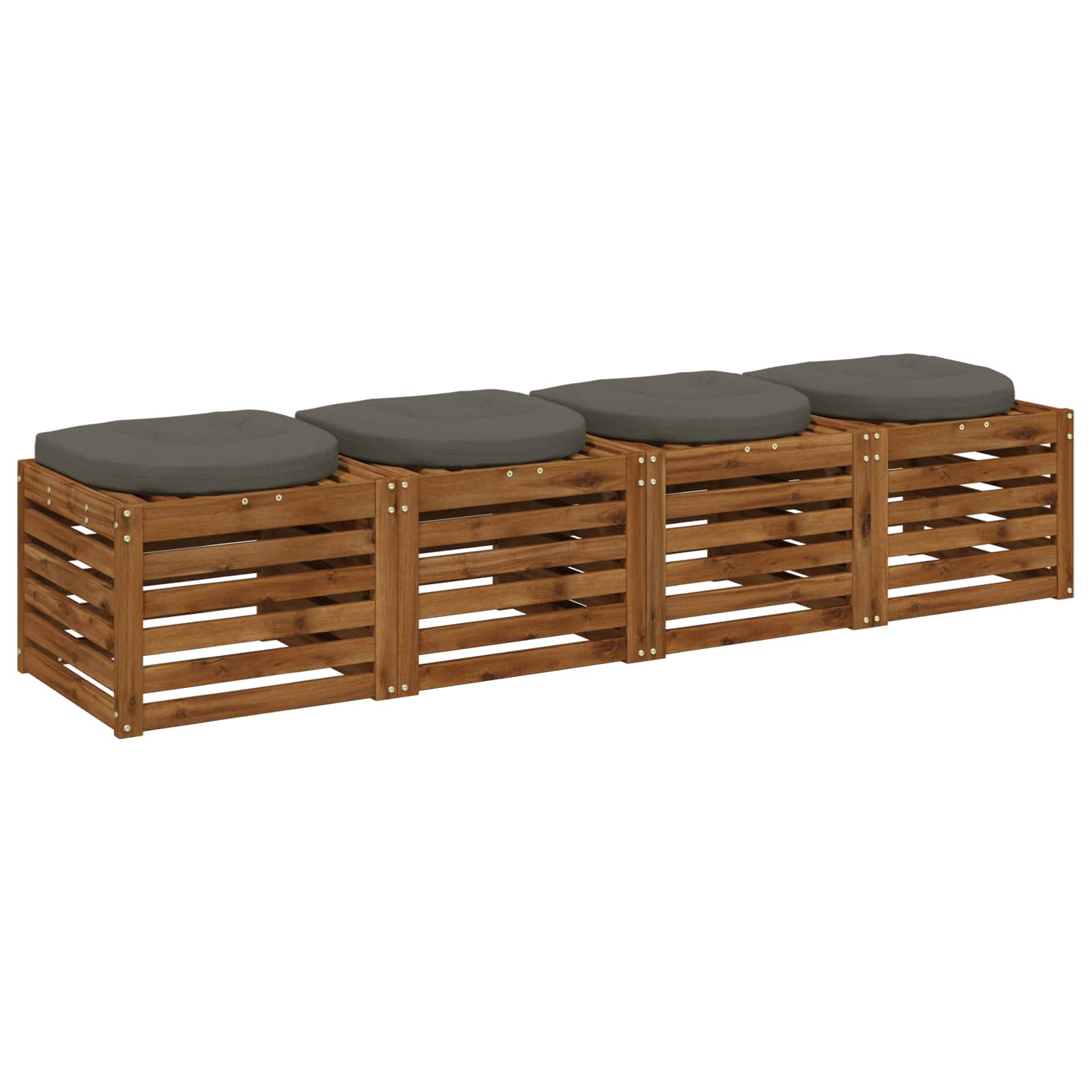 Cuscini per Sedia in 4 Pezzi 4 pz 100% Poliestere Grigio