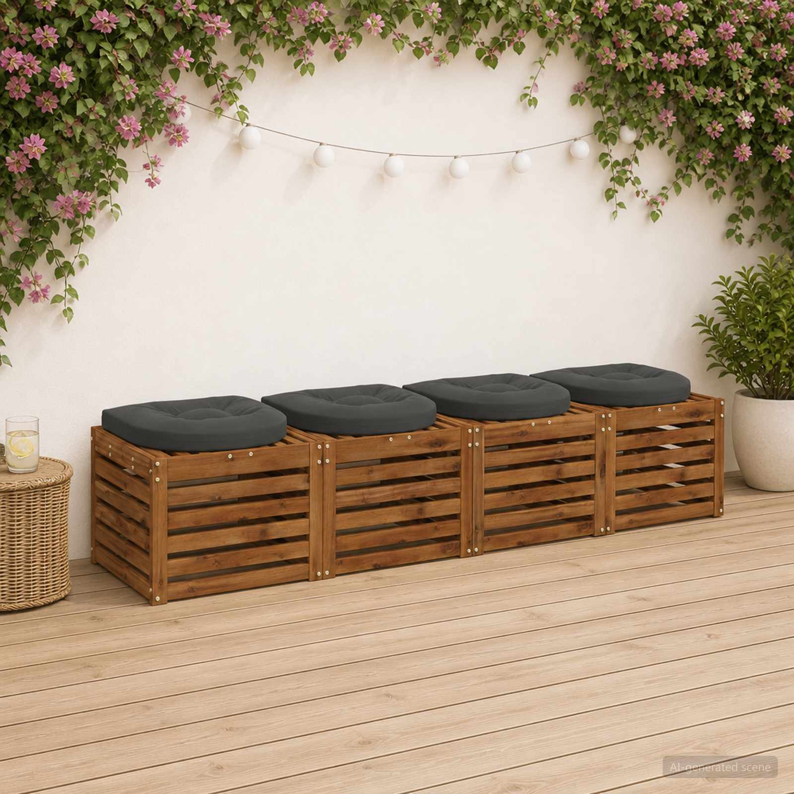Cuscini per Sedia in 4 Pezzi 4 pz 100% Poliestere Antracite