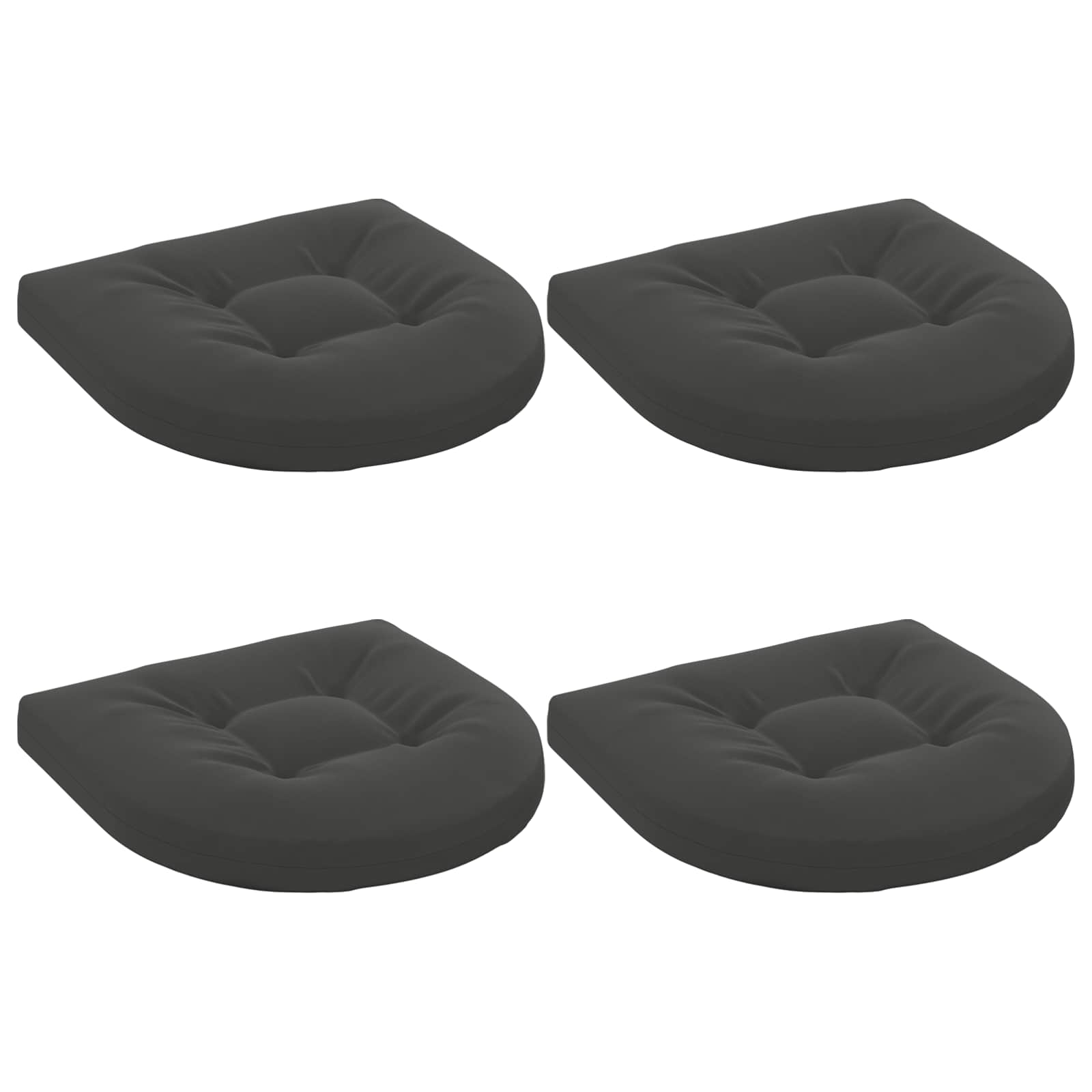 Cuscini per Sedia in 4 Pezzi 4 pz 100% Poliestere Antracite