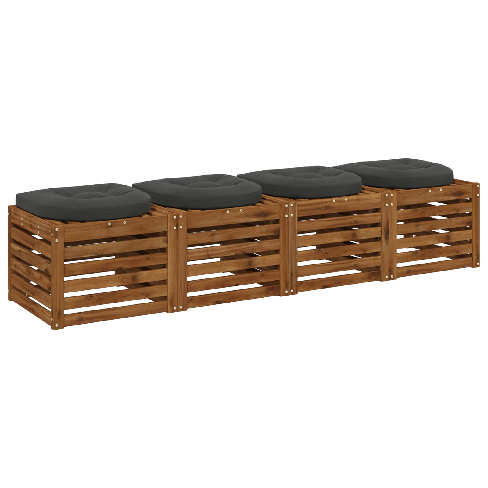 Cuscini per Sedia in 4 Pezzi 4 pz 100% Poliestere Antracite