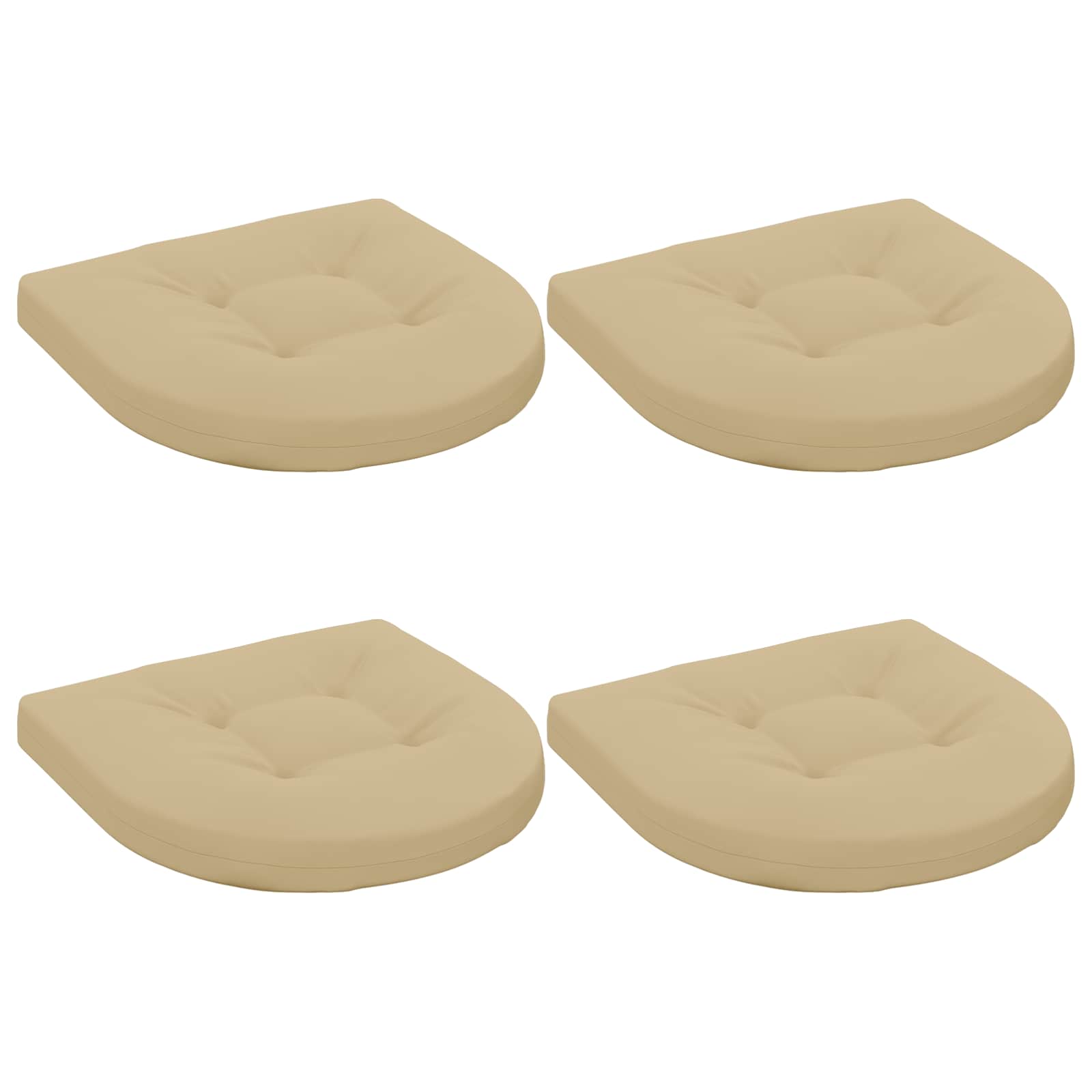 Cuscini per Sedia in 4 Pezzi 4 pz 100% Poliestere Beige