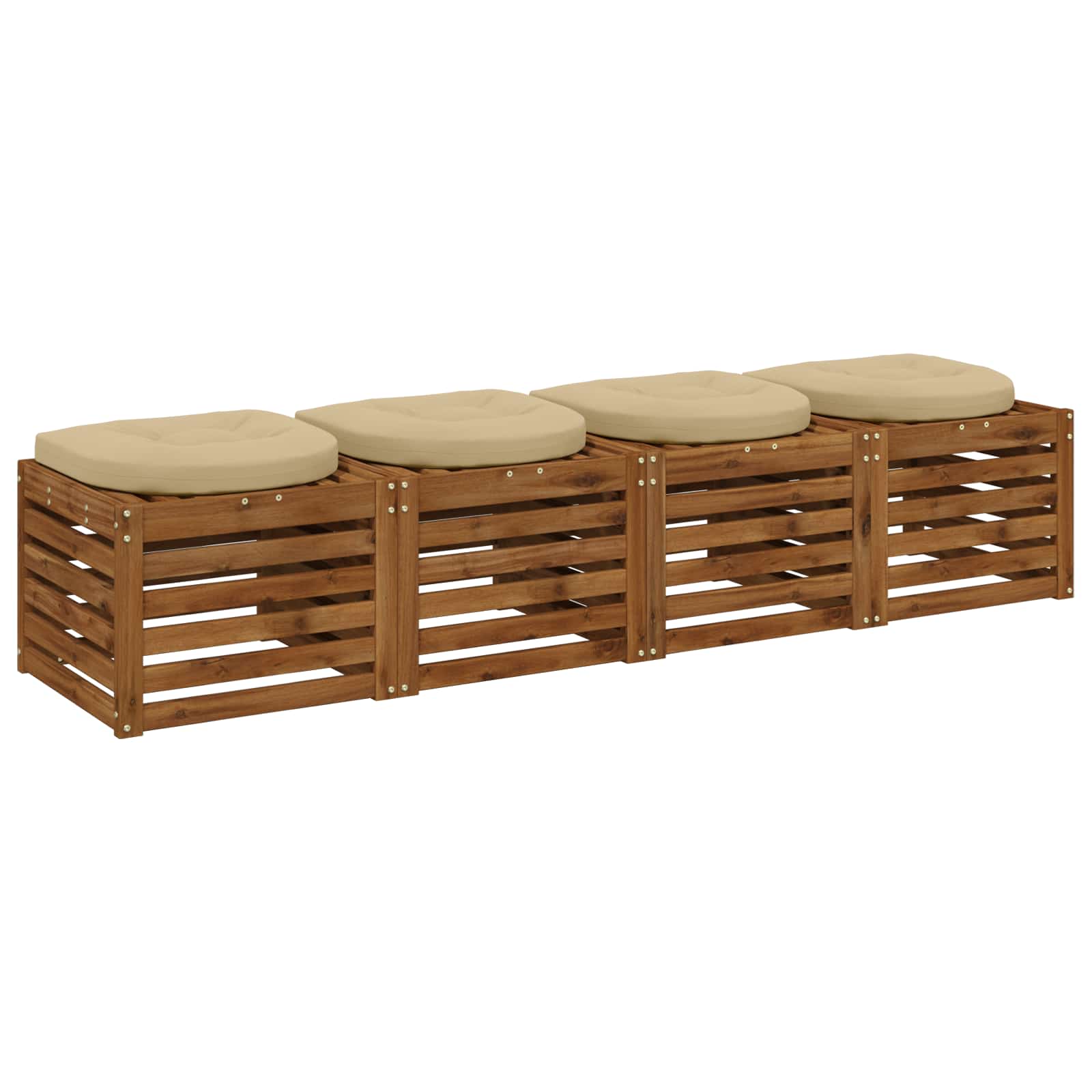 Cuscini per Sedia in 4 Pezzi 4 pz 100% Poliestere Beige