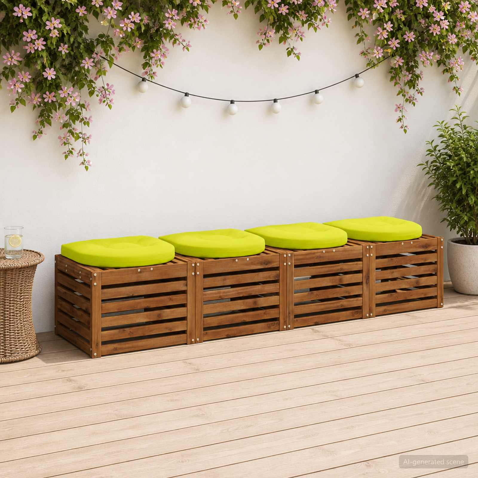Cuscini per Sedia in 4 Pezzi 4 pz 100% Poliestere