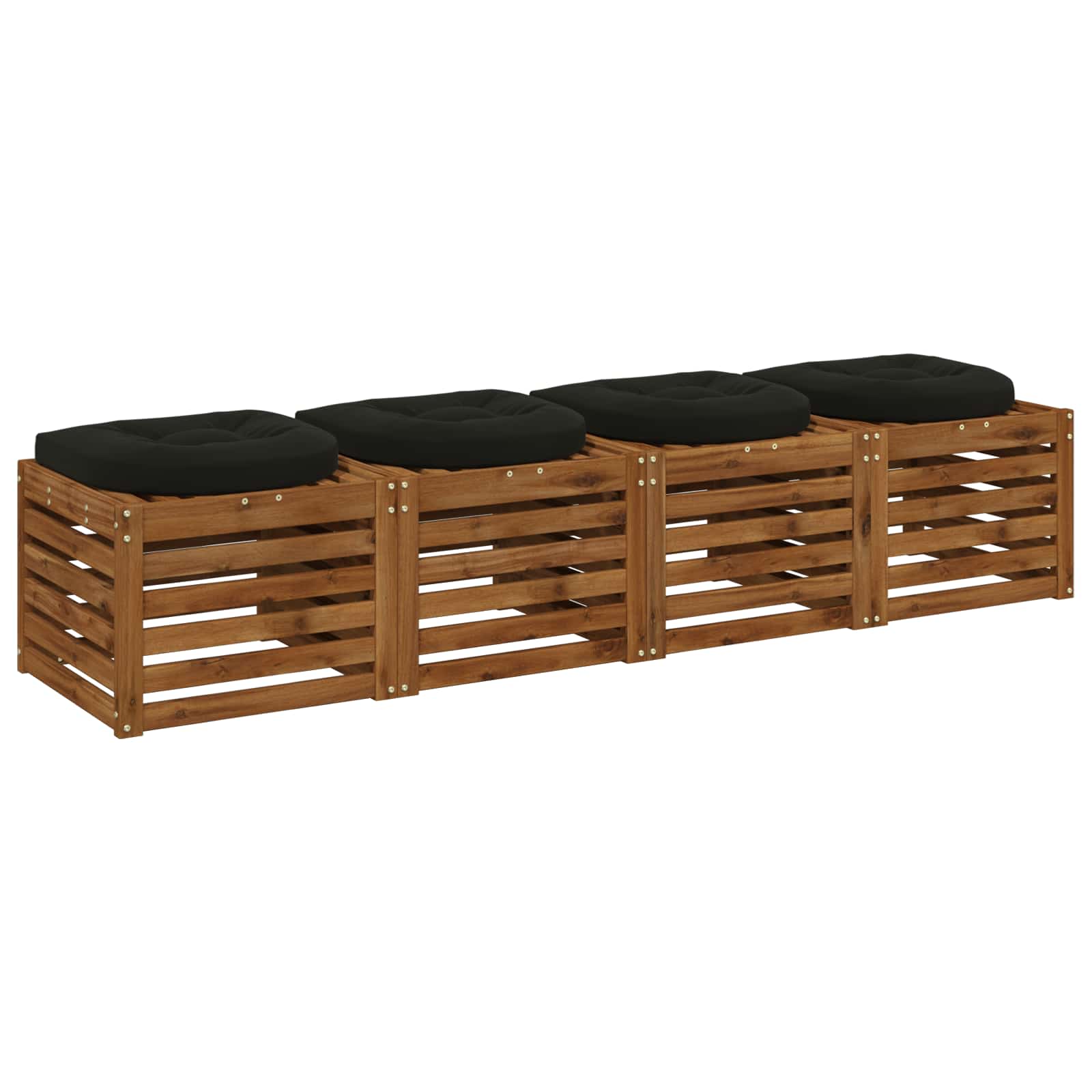 Cuscini per Sedia in 4 Pezzi 4 pz 100% Poliestere Nero