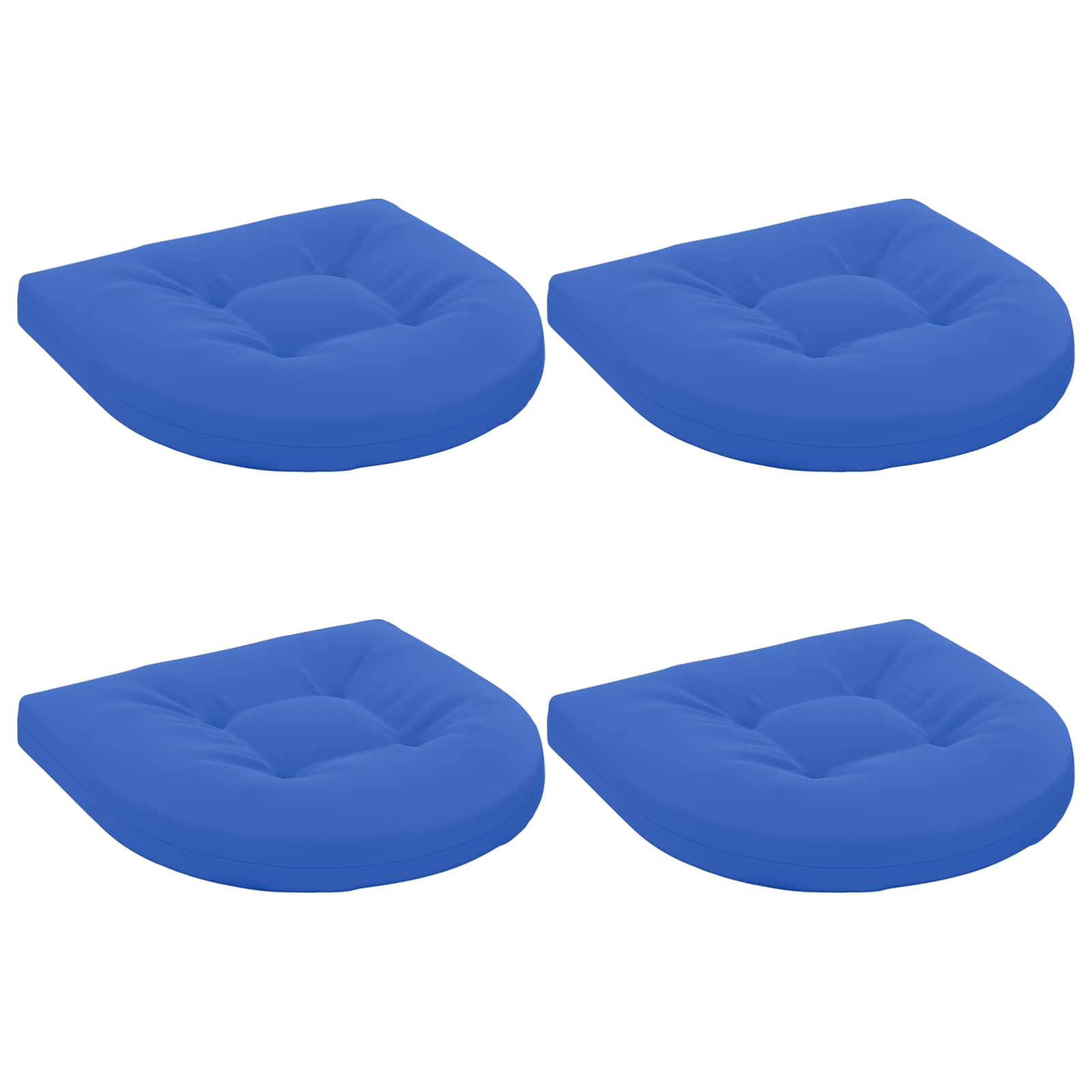 Cuscini per Sedia in 4 Pezzi 4 pz 100% Poliestere Blu Reale