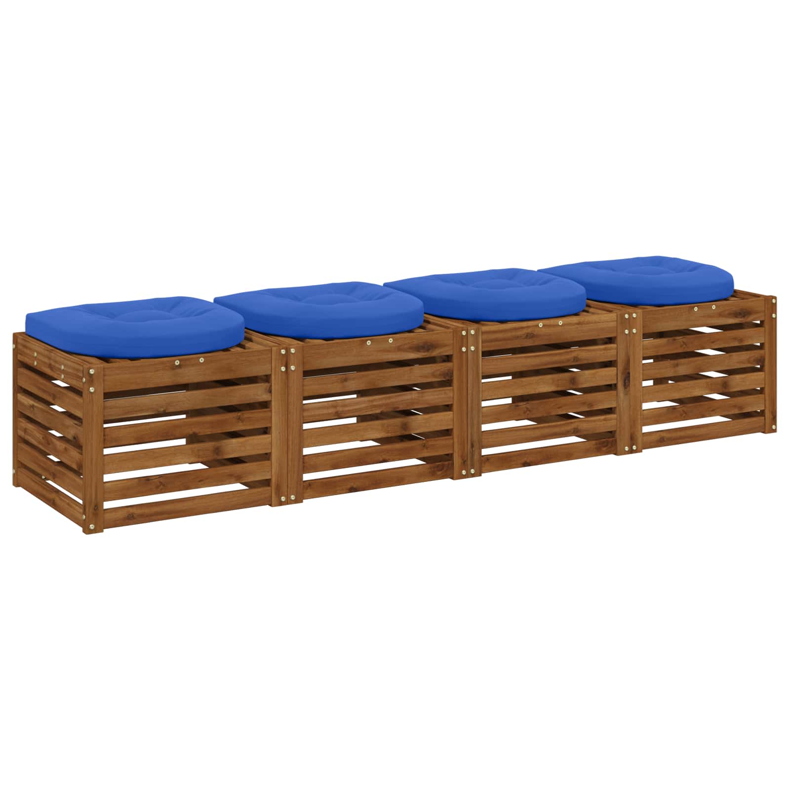 Cuscini per Sedia in 4 Pezzi 4 pz 100% Poliestere Blu Reale
