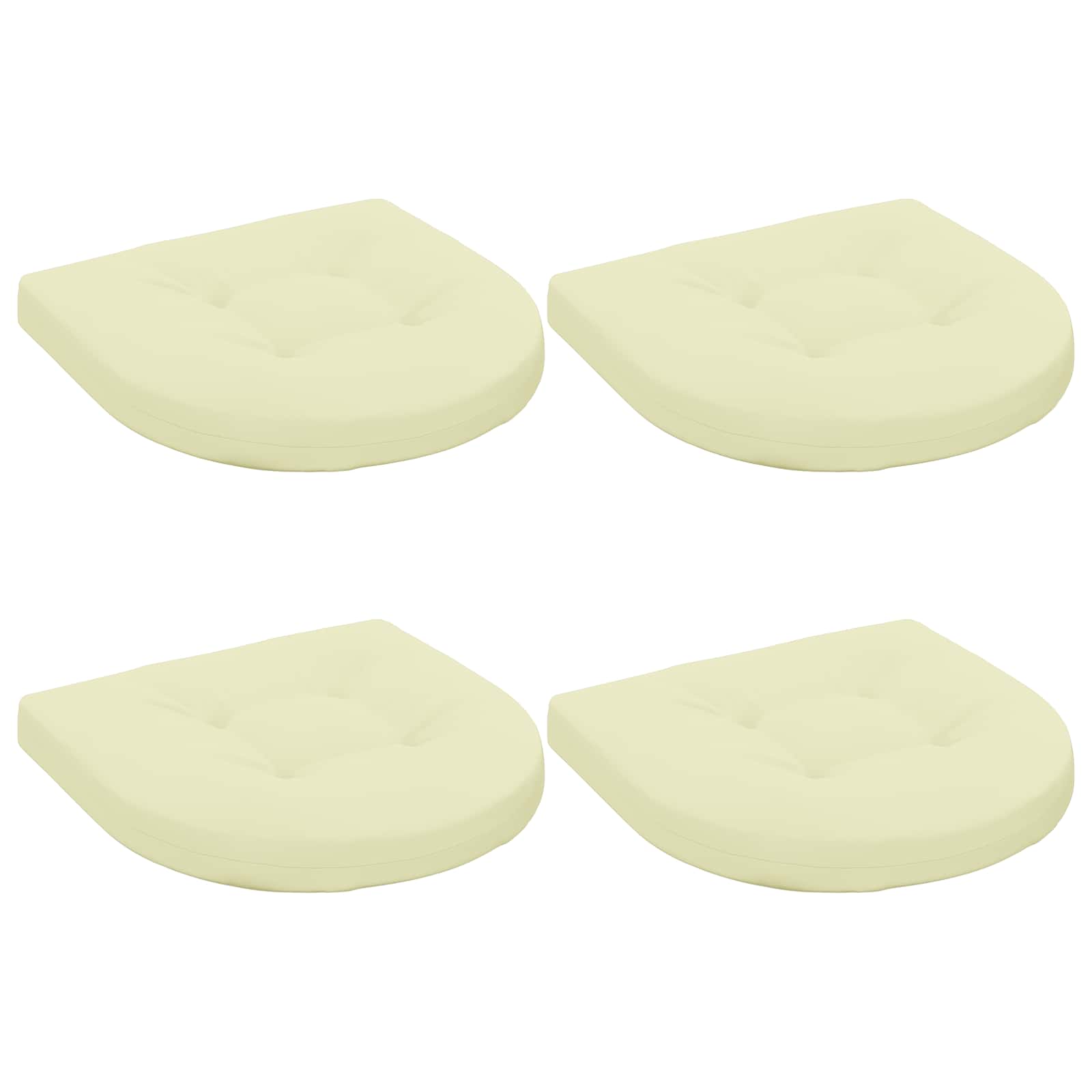 Cuscini per Sedia in 4 Pezzi 4 pz 100% Poliestere Crema