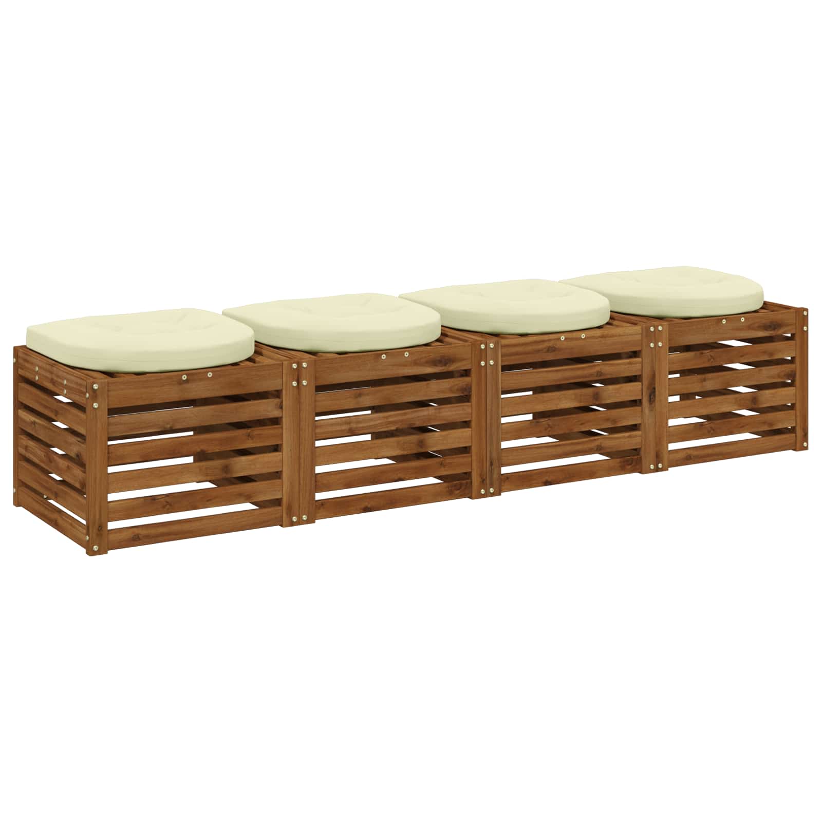 Cuscini per Sedia in 4 Pezzi 4 pz 100% Poliestere Crema
