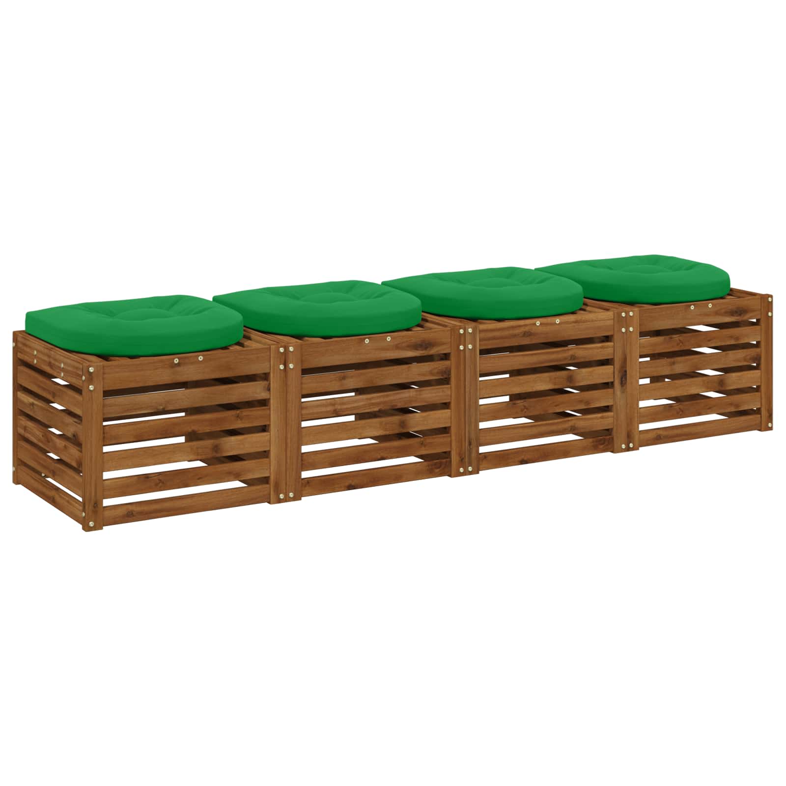 Cuscini per Sedia in 4 Pezzi 4 pz 100% Poliestere Verde