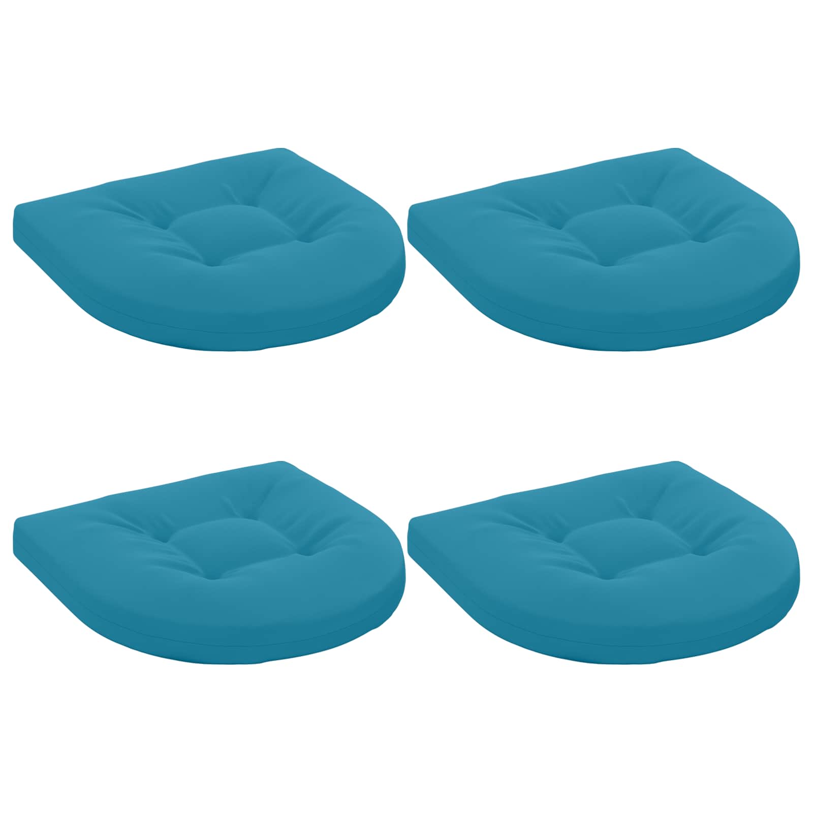 Cuscini per Sedia in 4 Pezzi 4 pz 100% Poliestere Azzurro