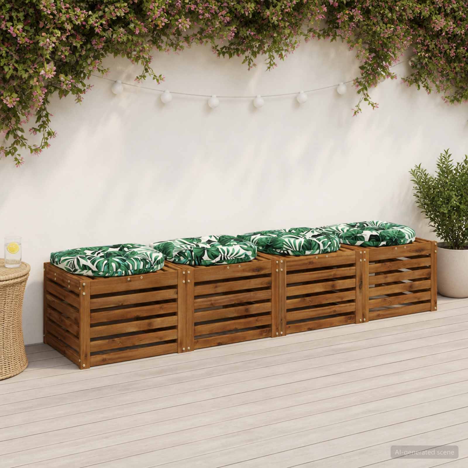 Cuscini per Sedia in 4 Pezzi 4 pz 100% Poliestere