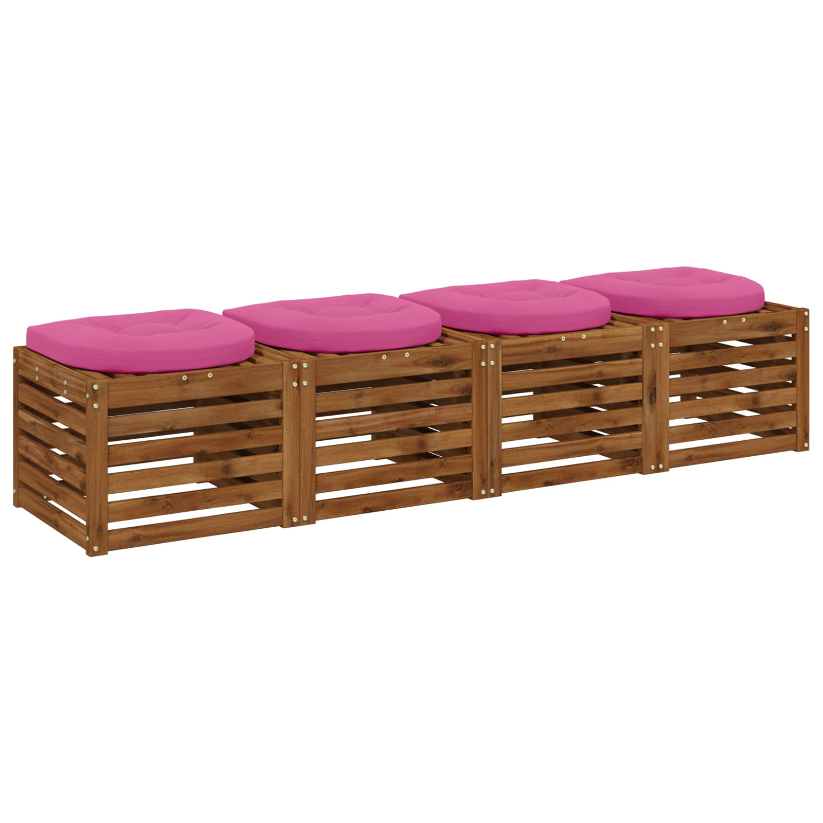 Cuscini per Sedia in 4 Pezzi 4 pz 100% Poliestere Rosa