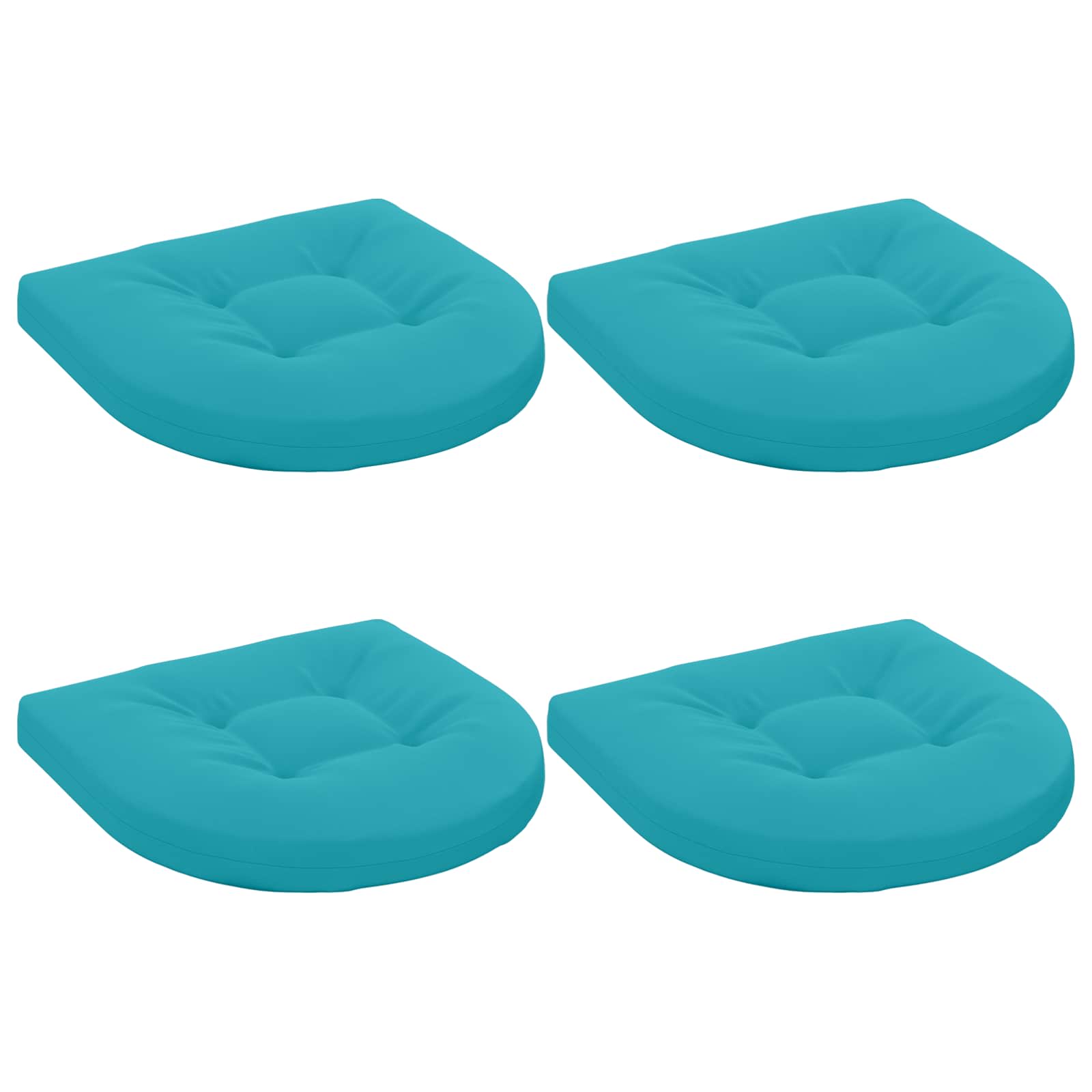 Cuscini per Sedia in 4 Pezzi 4 pz 100% Poliestere Turchese
