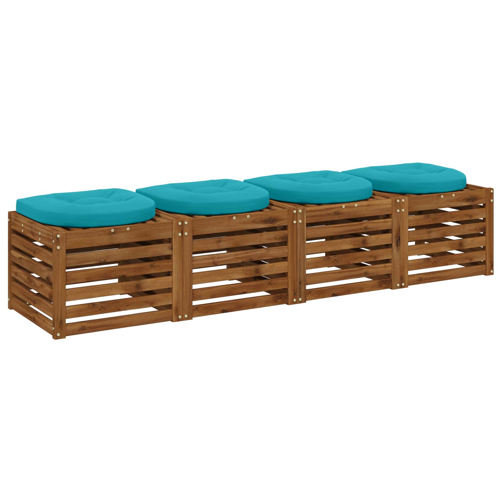 Cuscini per Sedia in 4 Pezzi 4 pz 100% Poliestere Turchese