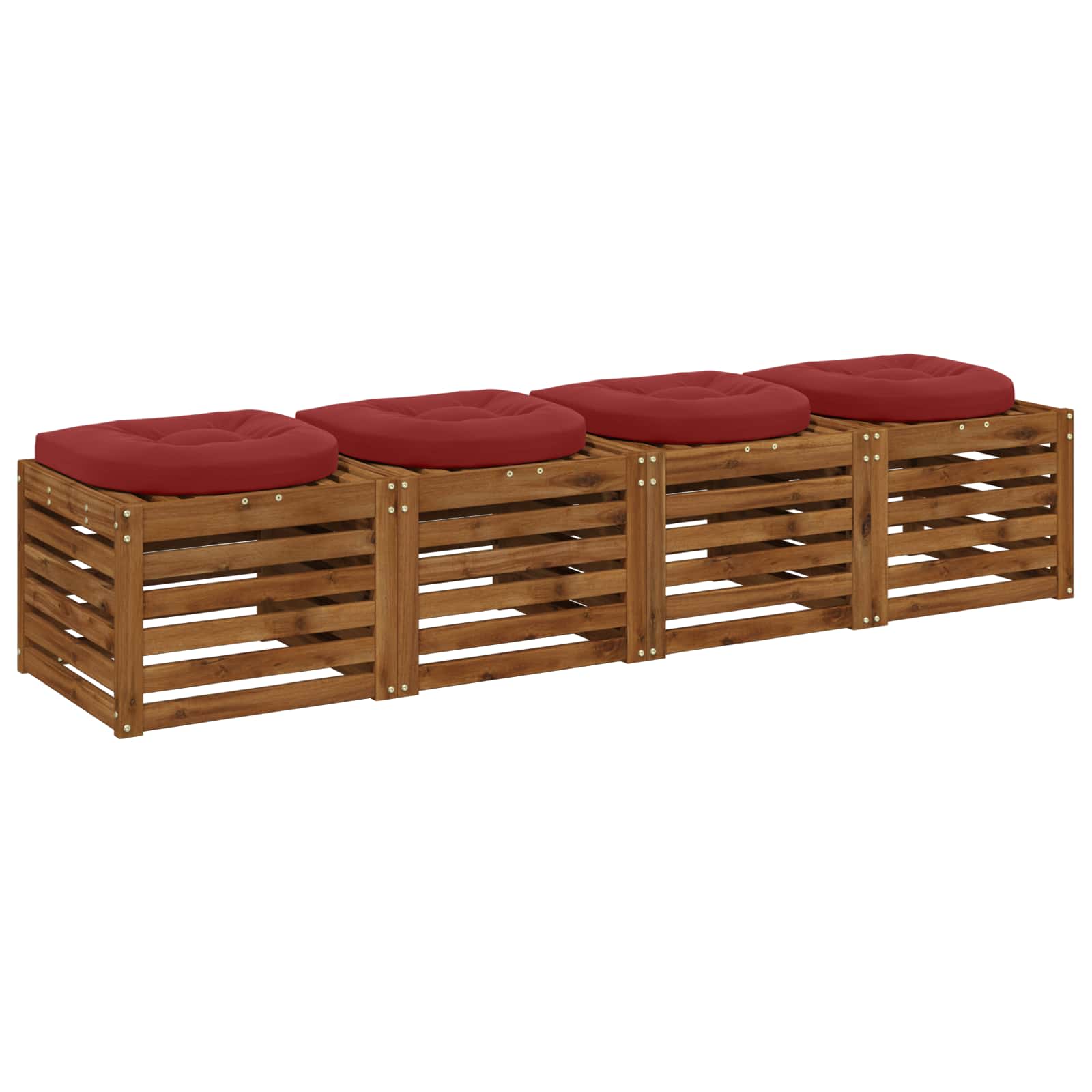 Cuscini per Sedia in 4 Pezzi 4 pz 100% Poliestere Rosso Vino