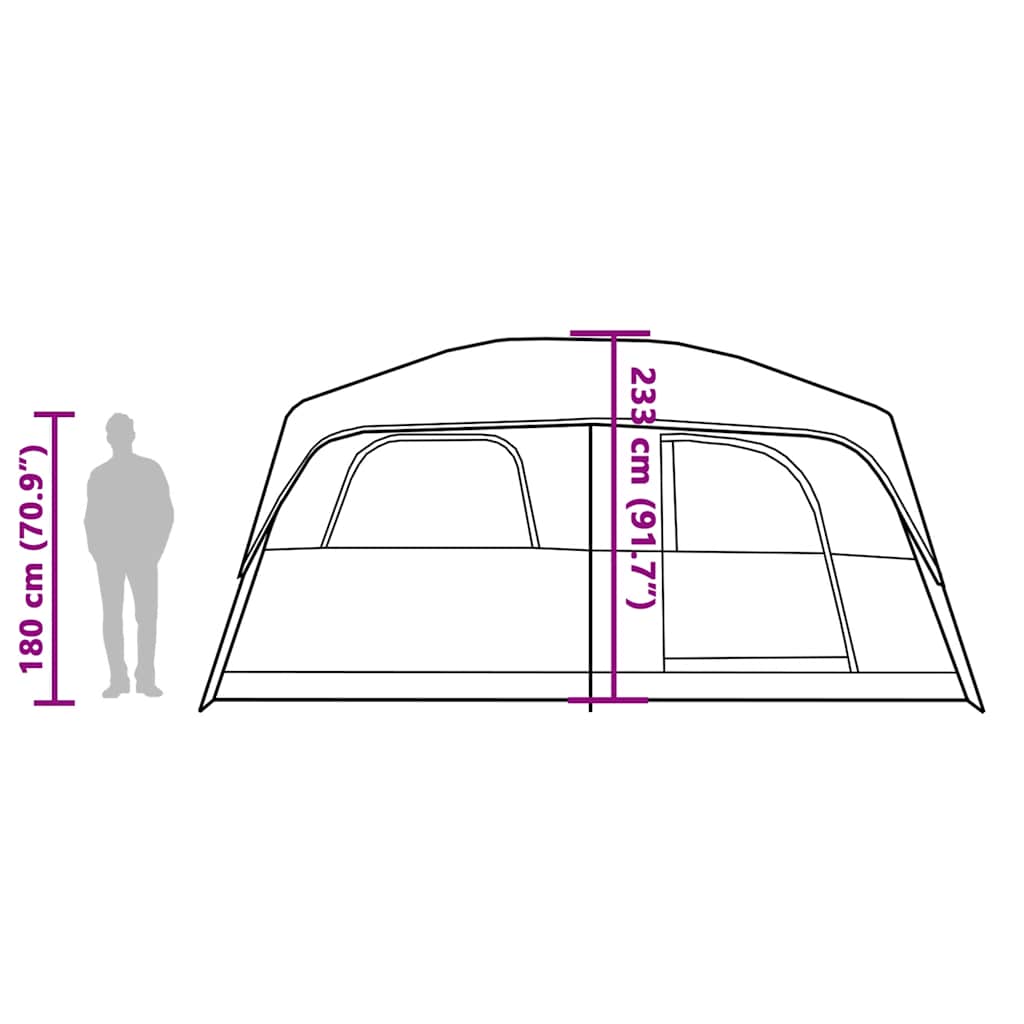 Tenda Familiare Cabina per 8 Persone Verde Impermeabile