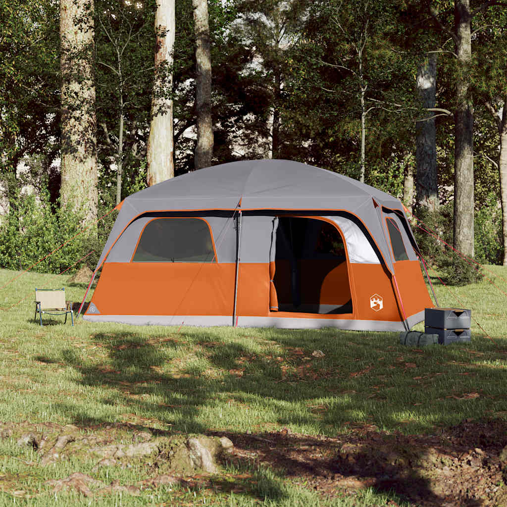 Tenda Familiare Cabina 8 Persone Grigia Arancione Impermeabile