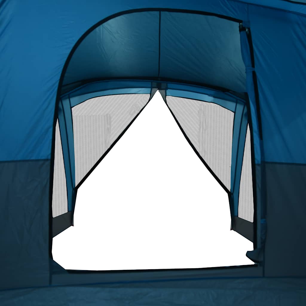Tenda da Campeggio con Portico per 4 Persone Blu Impermeabile
