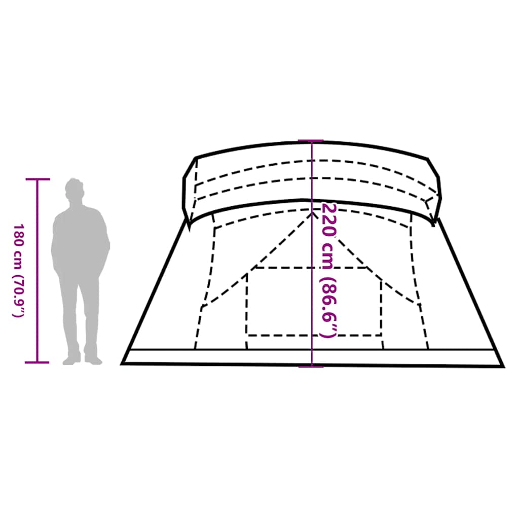 Tenda da Campeggio con Portico per 4 Persone Blu Impermeabile