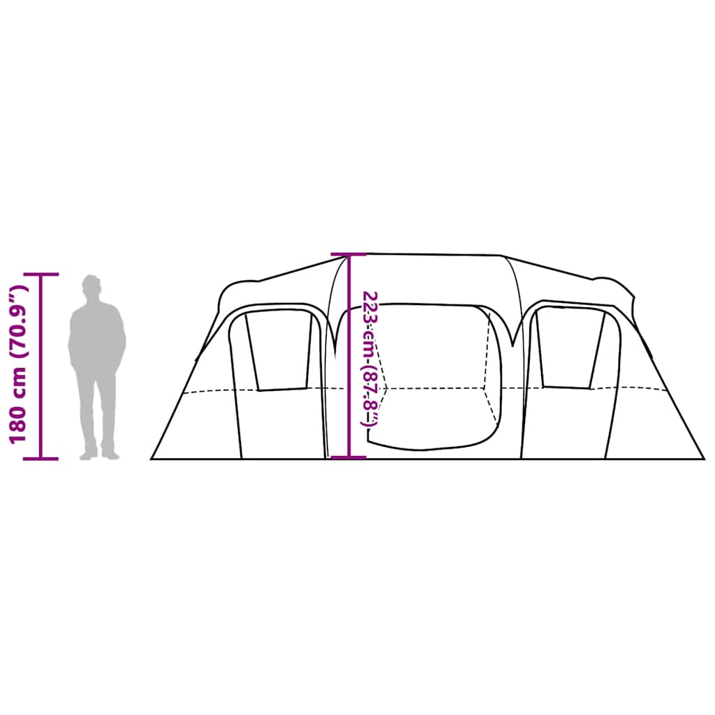 Tenda Familiare Cabina per 10 Persone Blu Impermeabile