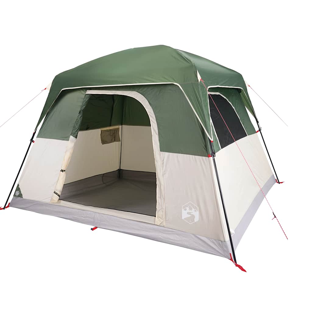 Tenda da Campeggio a Cabina per 4 Persone Verde Impermeabile