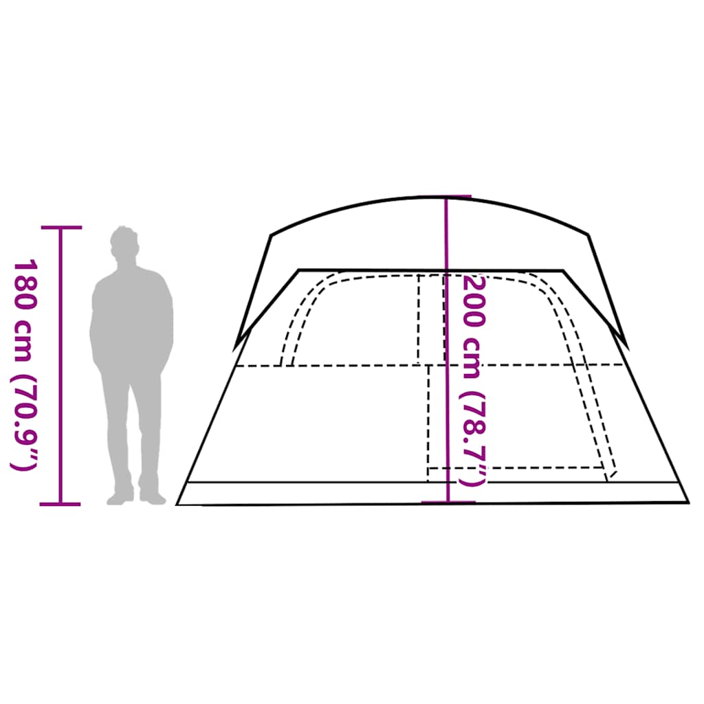 Tenda Familiare a Cabina 6 Persone Arancione Impermeabile