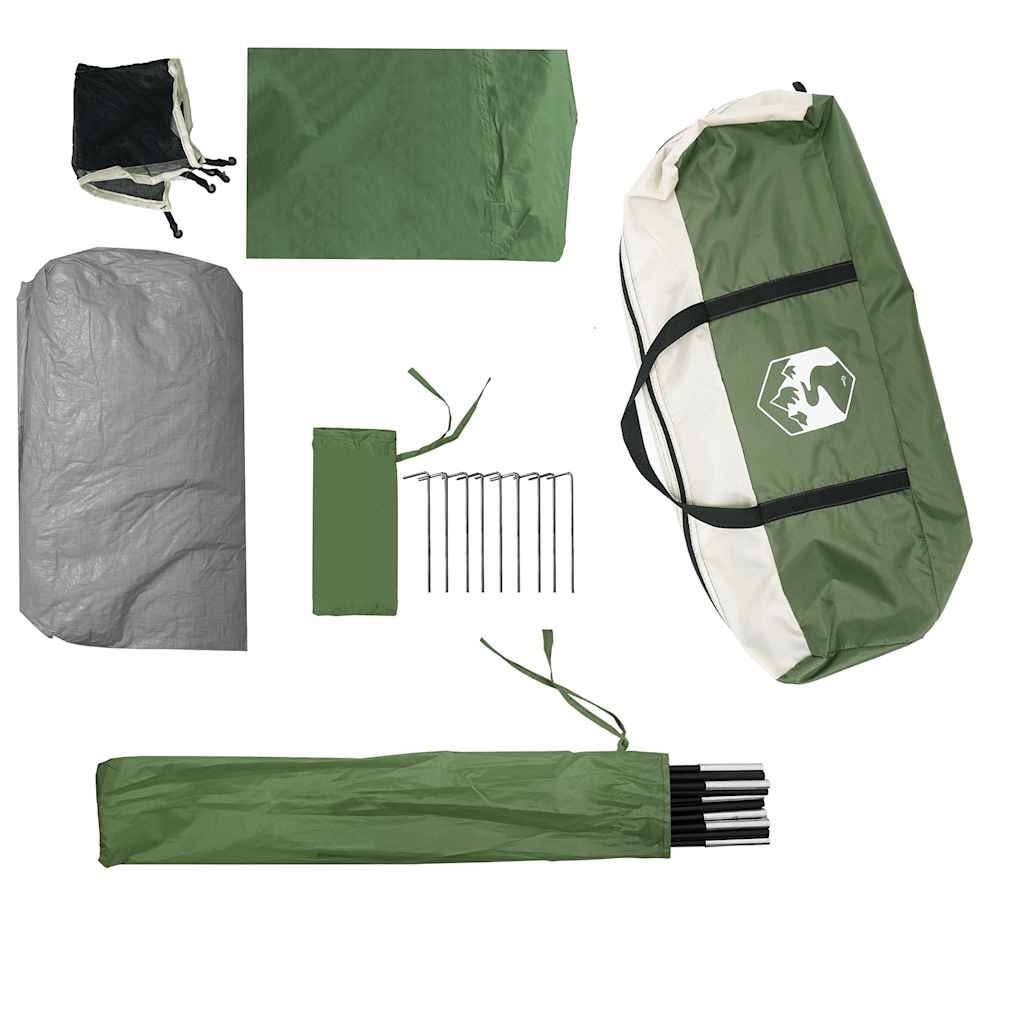 Tenda da Campeggio a Cupola per 6 Persone Verde Impermeabile
