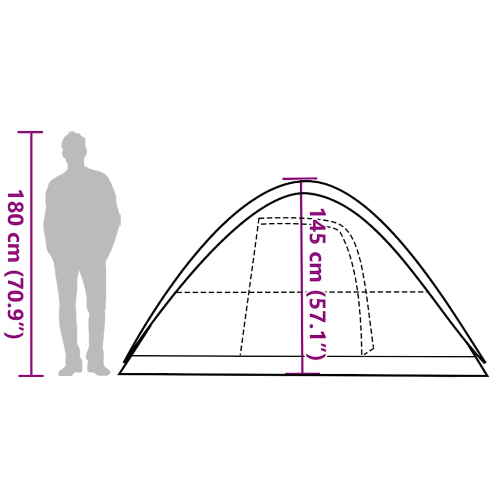 Tenda da Campeggio a Cupola per 4 Persone Blu Impermeabile