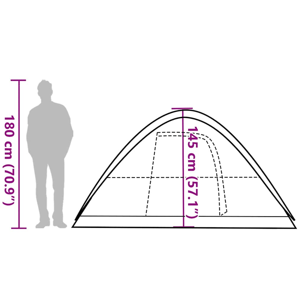 Tenda Familiare a Cupola 6 Persone Bianca Tessuto Impermeabile