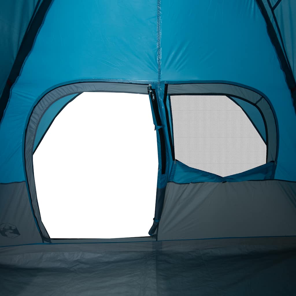 Tenda da Campeggio a Cupola per 4 Persone Blu Impermeabile