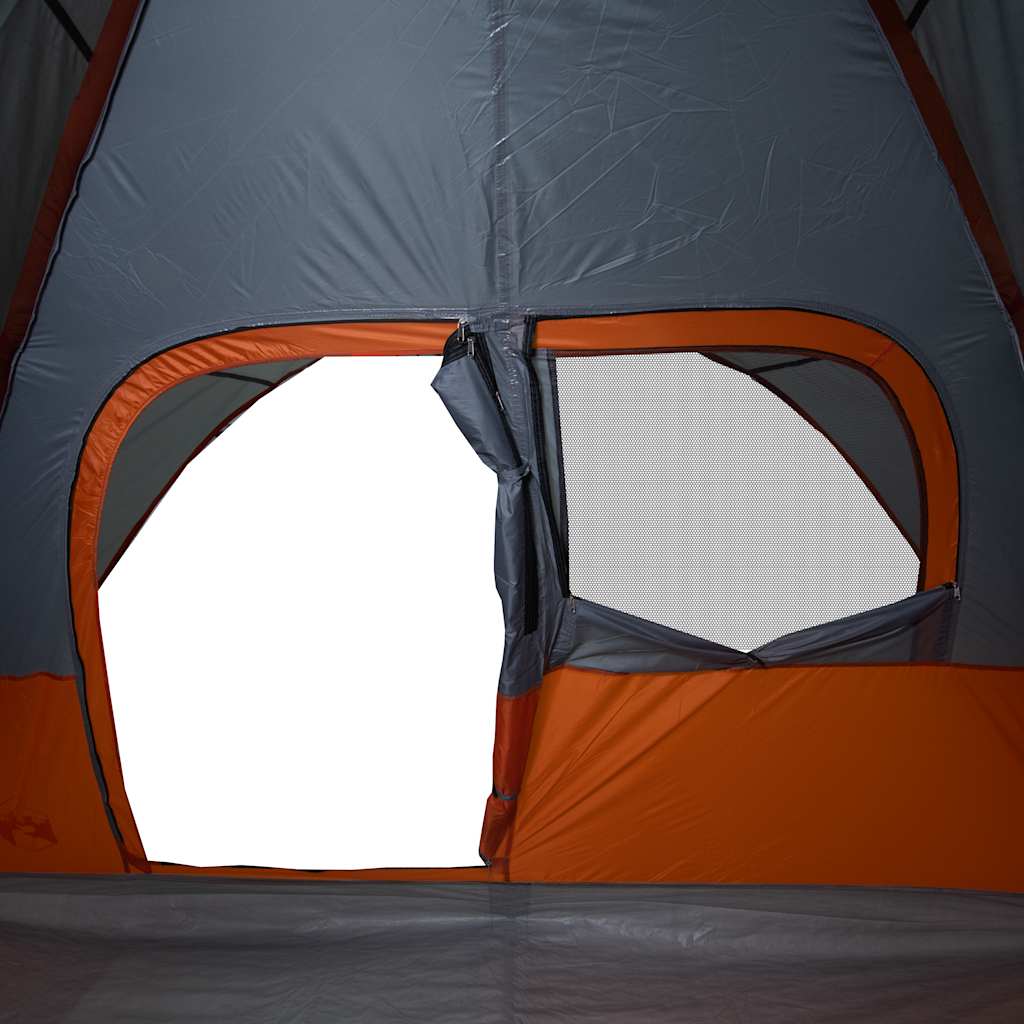 Tenda Familiare a Cupola 6 Persone Arancione Impermeabile