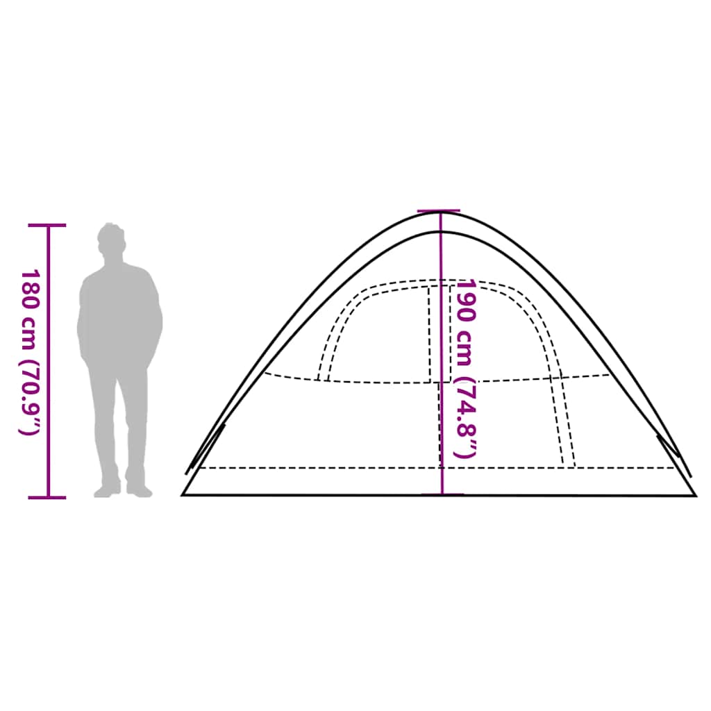 Tenda Familiare a Cupola 6 Persone Arancione Impermeabile