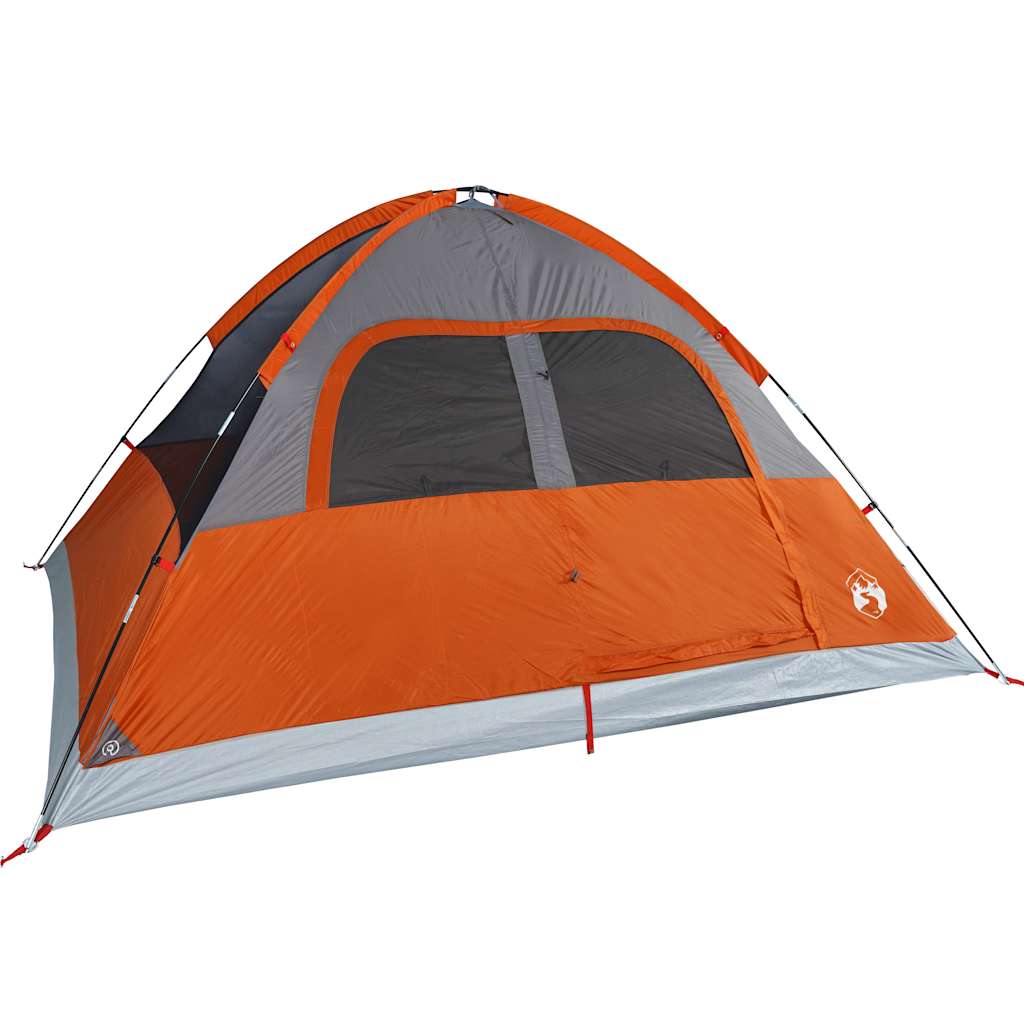 Tenda Familiare a Cupola 6 Persone Arancione Impermeabile