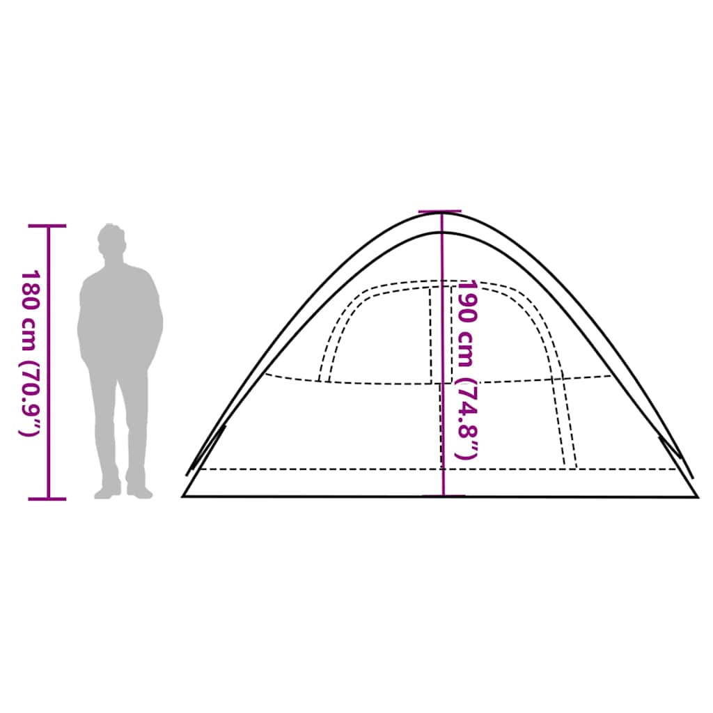 Tenda Familiare a Cupola 6 Persone Bianca Tessuto Impermeabile
