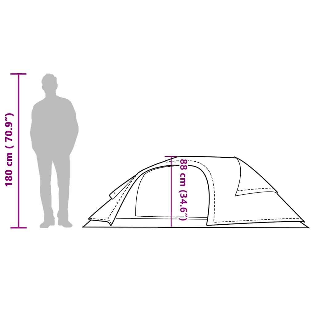 Tenda da Campeggio a Cupola 1 Persona Arancione Impermeabile