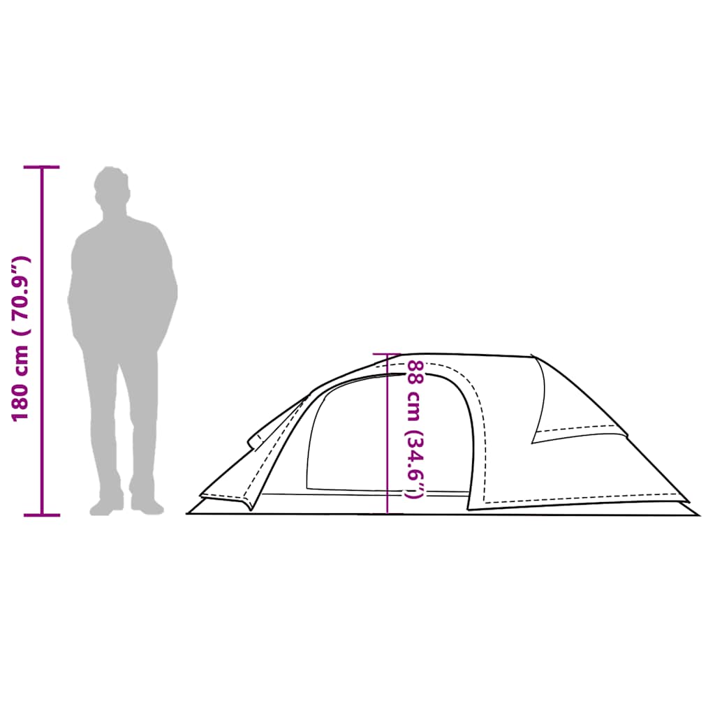 Tenda Campeggio a Cupola 1 Persona Bianca Tessuto Impermeabile