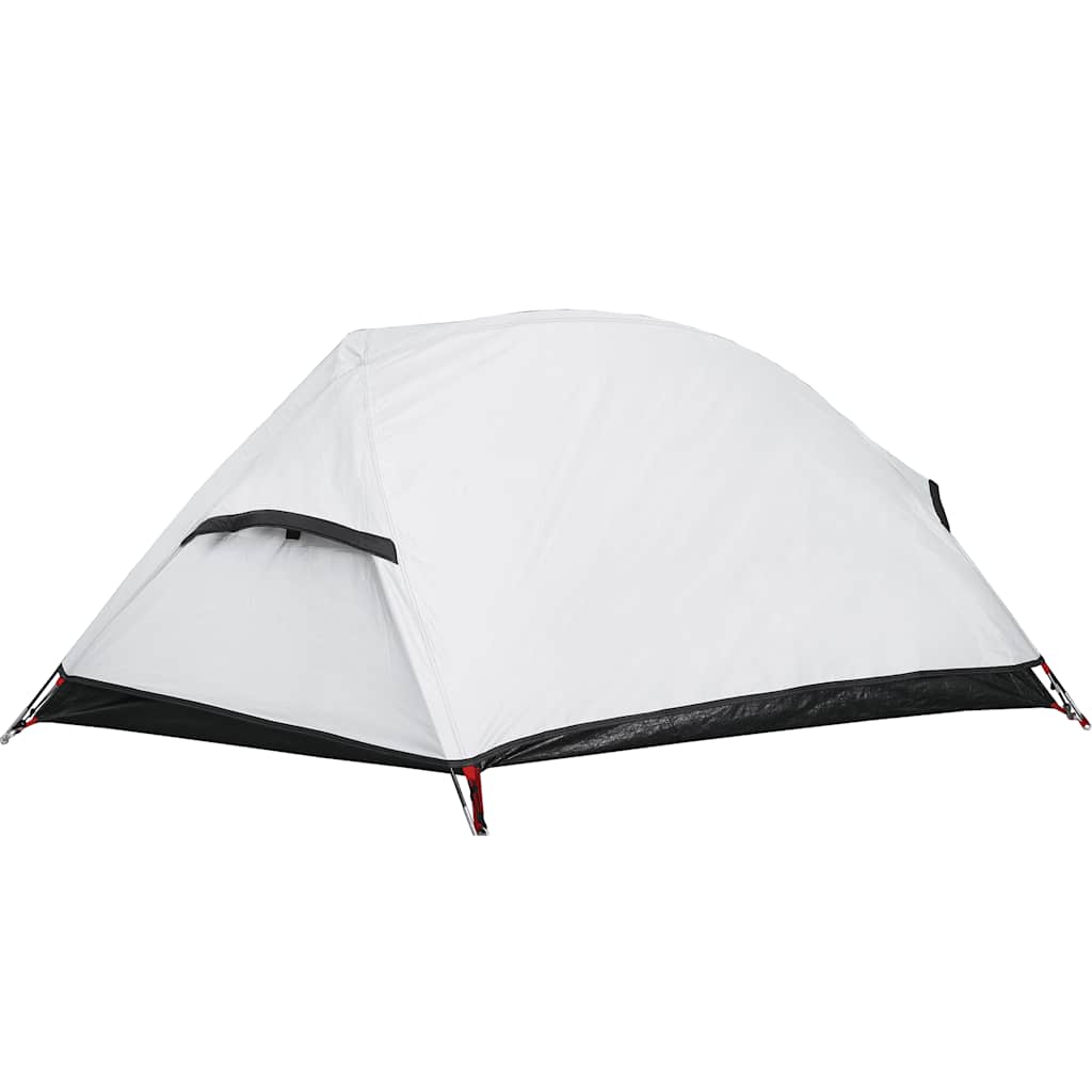 Tenda Campeggio a Cupola 1 Persona Bianca Tessuto Impermeabile
