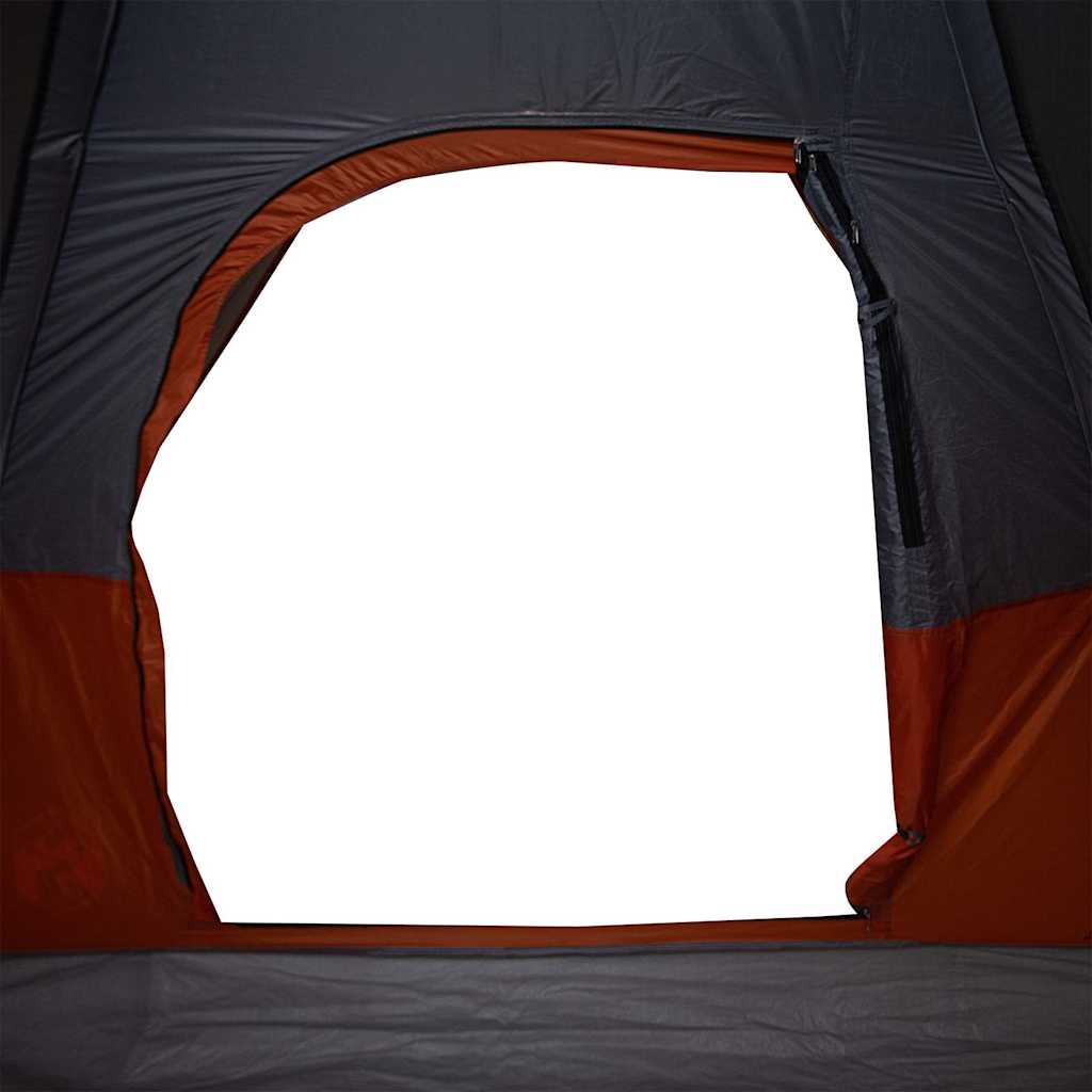Tenda Familiare a Cupola 9 Persone Arancione Impermeabile