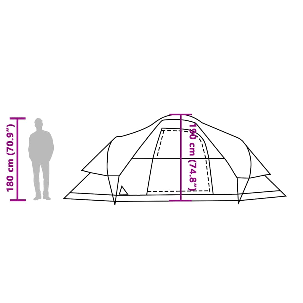 Tenda Familiare a Cupola 9 Persone Arancione Impermeabile