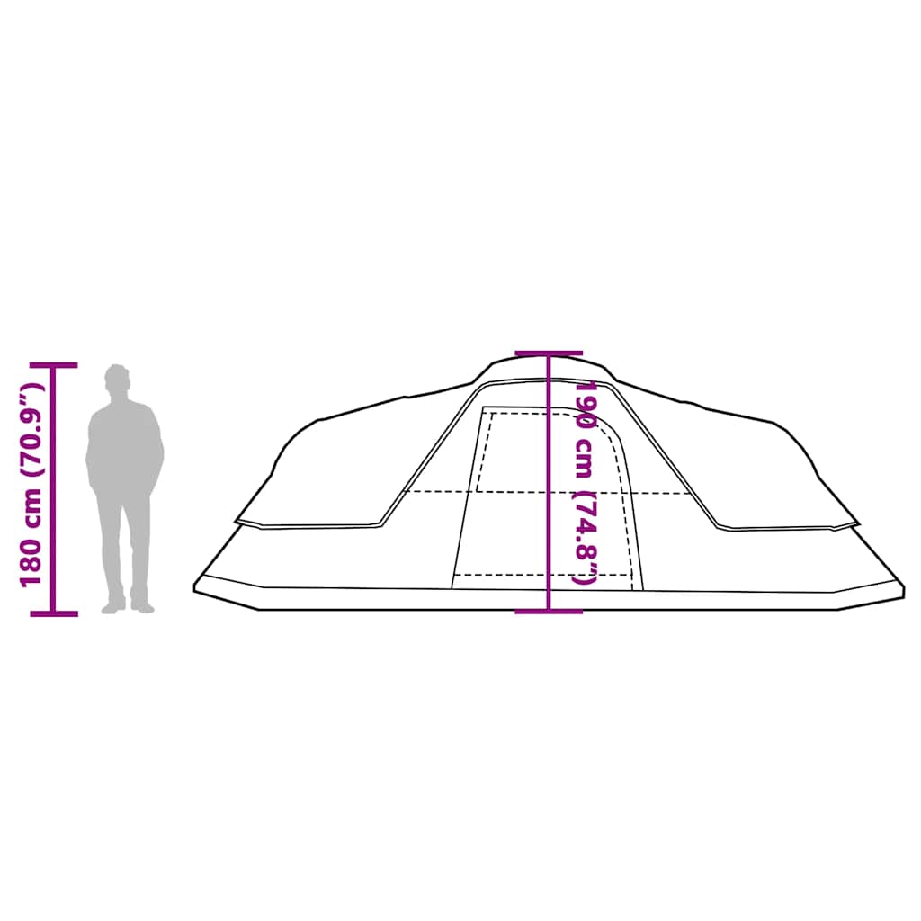 Tenda Familiare a Cupola per 11 Persone Blu Impermeabile