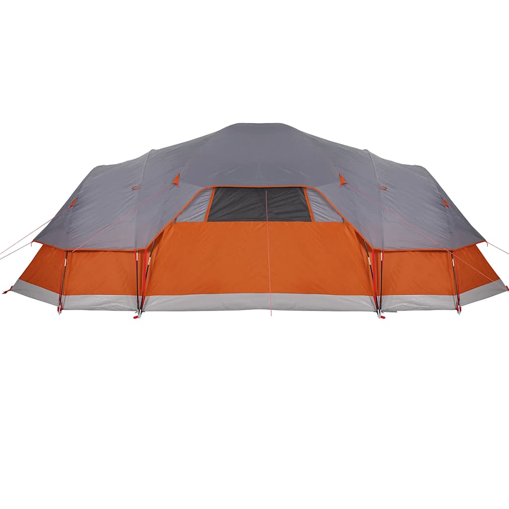 Tenda Familiare Cupola 11 Persone Grigia Arancione Impermeabile