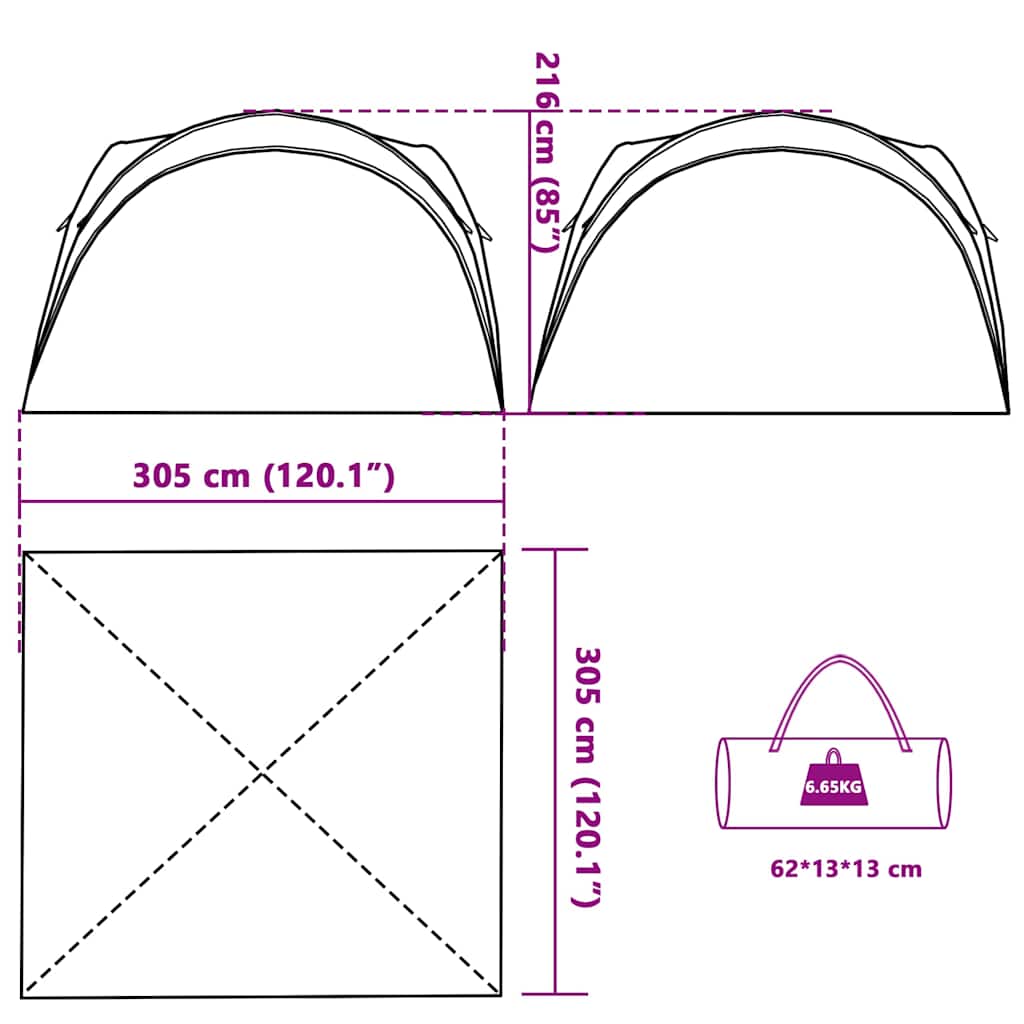 Tenda per Feste Verde Impermeabile
