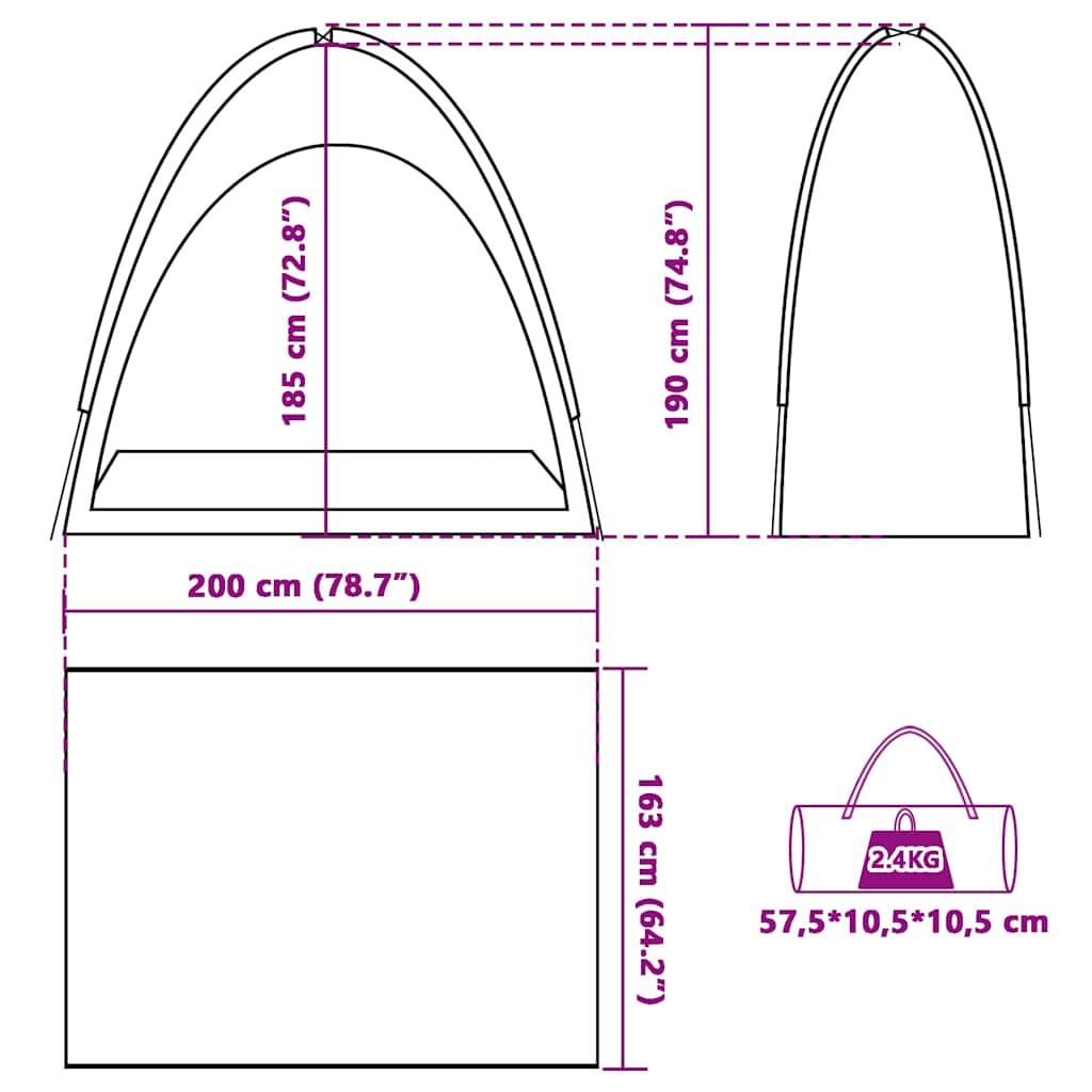 Tenda Portaoggetti Grigio e Arancione Impermeabile
