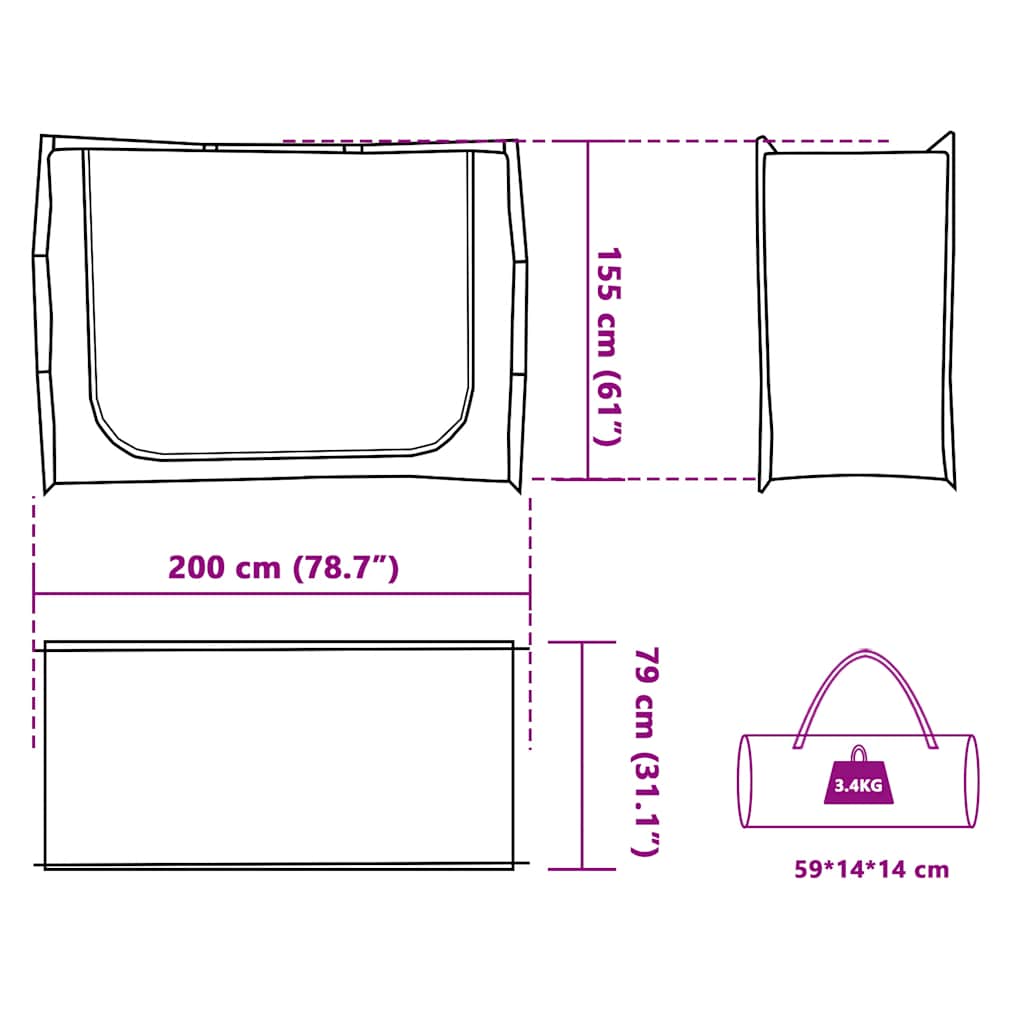 Tenda Portaoggetti Grigio Impermeabile