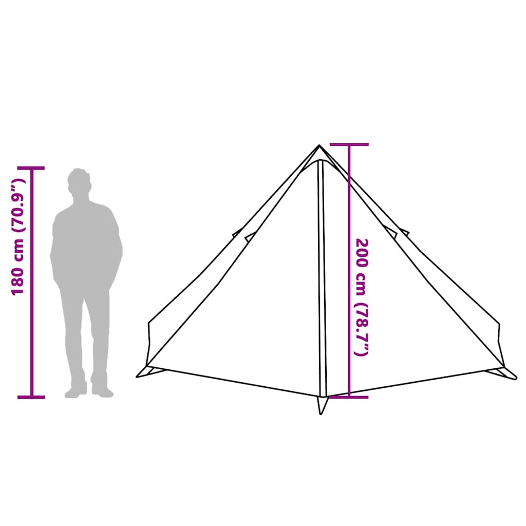 Tenda Familiare Tipi 8 Persone Grigia e Arancione Impermeabile