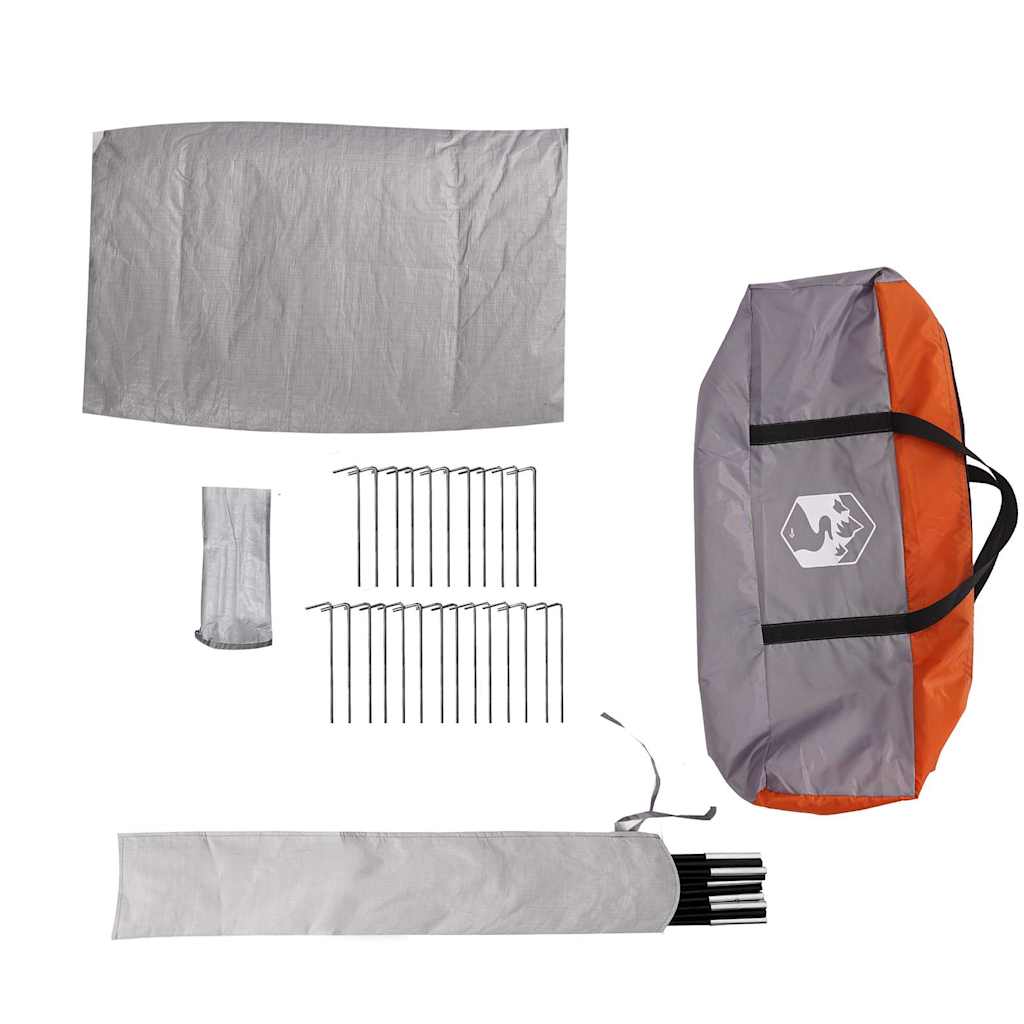 Tenda Familiare Tipi 12 Persone Grigia e Arancione Impermeabile