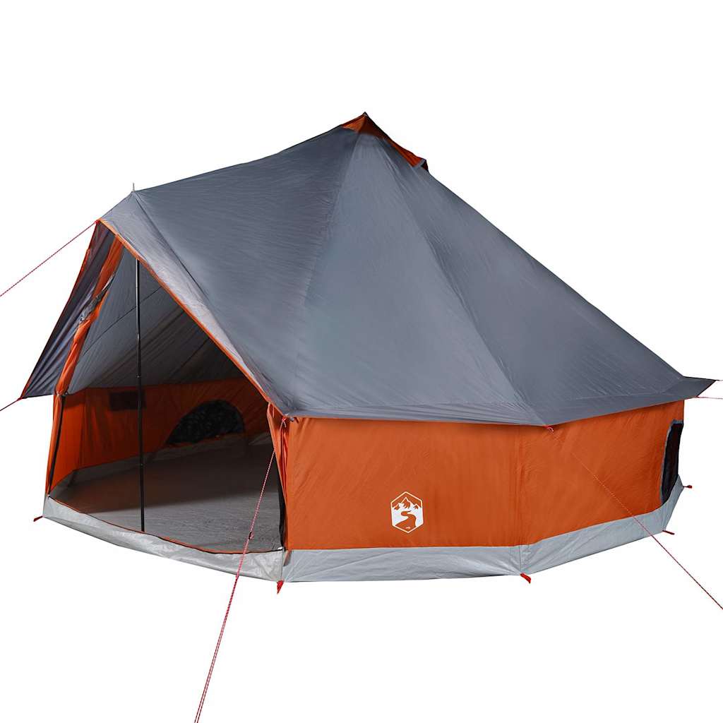 Tenda Familiare Tipi 12 Persone Grigia e Arancione Impermeabile