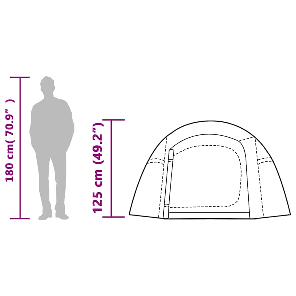 Tenda da Campeggio a Tunnel per 3 Persone Grigio e Arancione